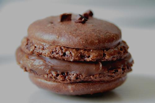 Rezept Makronen mit Schokolade (Schoko-Makronen) - macarons chocolat